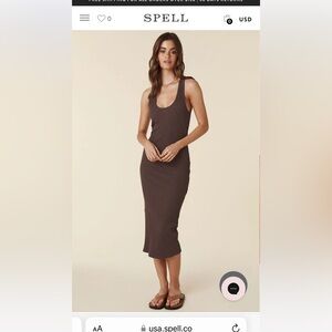 Spell strapless Rib singlet Midi Dress